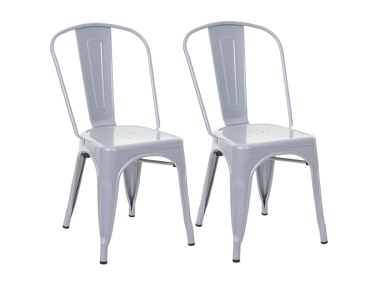 Chaise MCW-A73 Métal (lot de 2),  gris