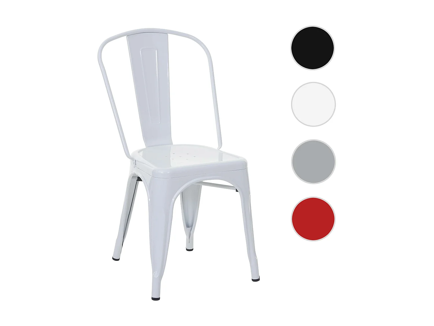 Silla metálica MCW-A73,  blanco