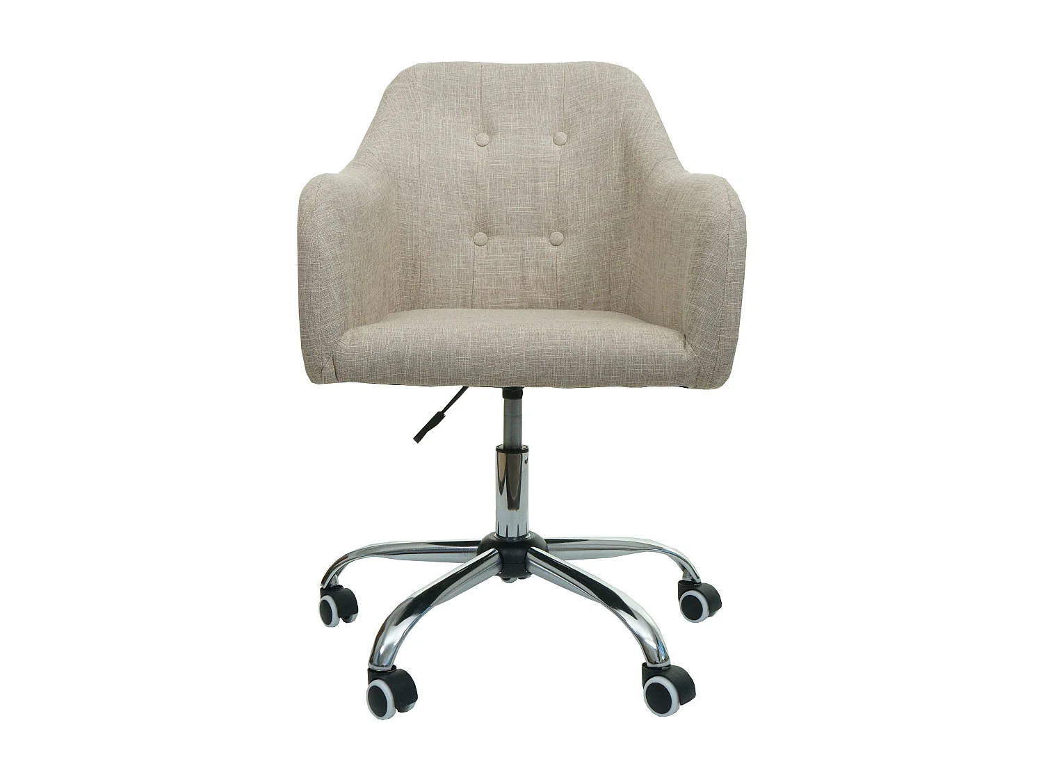 Poltrona sedia ufficio regolabile computer scrivania MCW-L92 girevole braccioli ~ tessuto beige