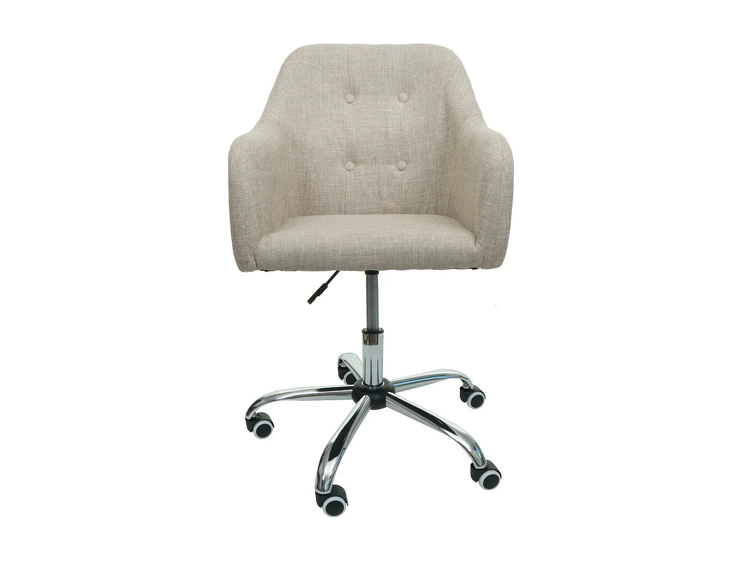 Poltrona sedia ufficio regolabile computer scrivania MCW-L92 girevole braccioli ~ tessuto beige