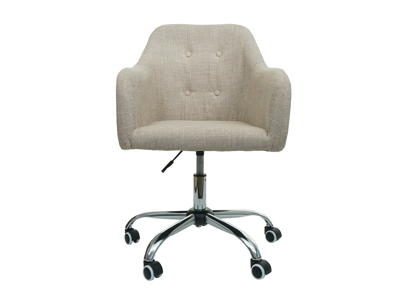 Sedia Toulouse in stoffa gambe tonde grigio/bianco