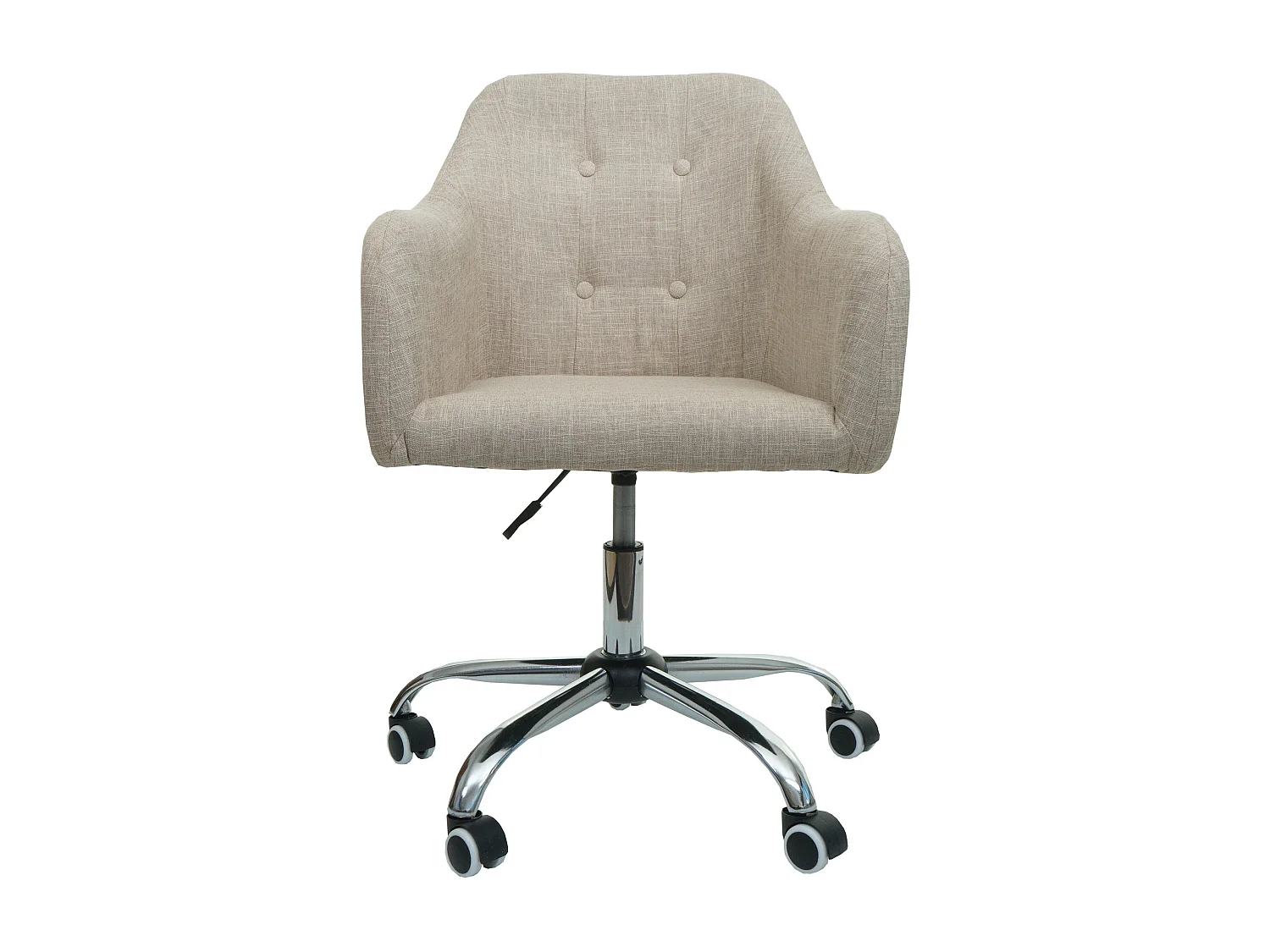 Silla de oficina MCW-L92,  tela/textil crema
