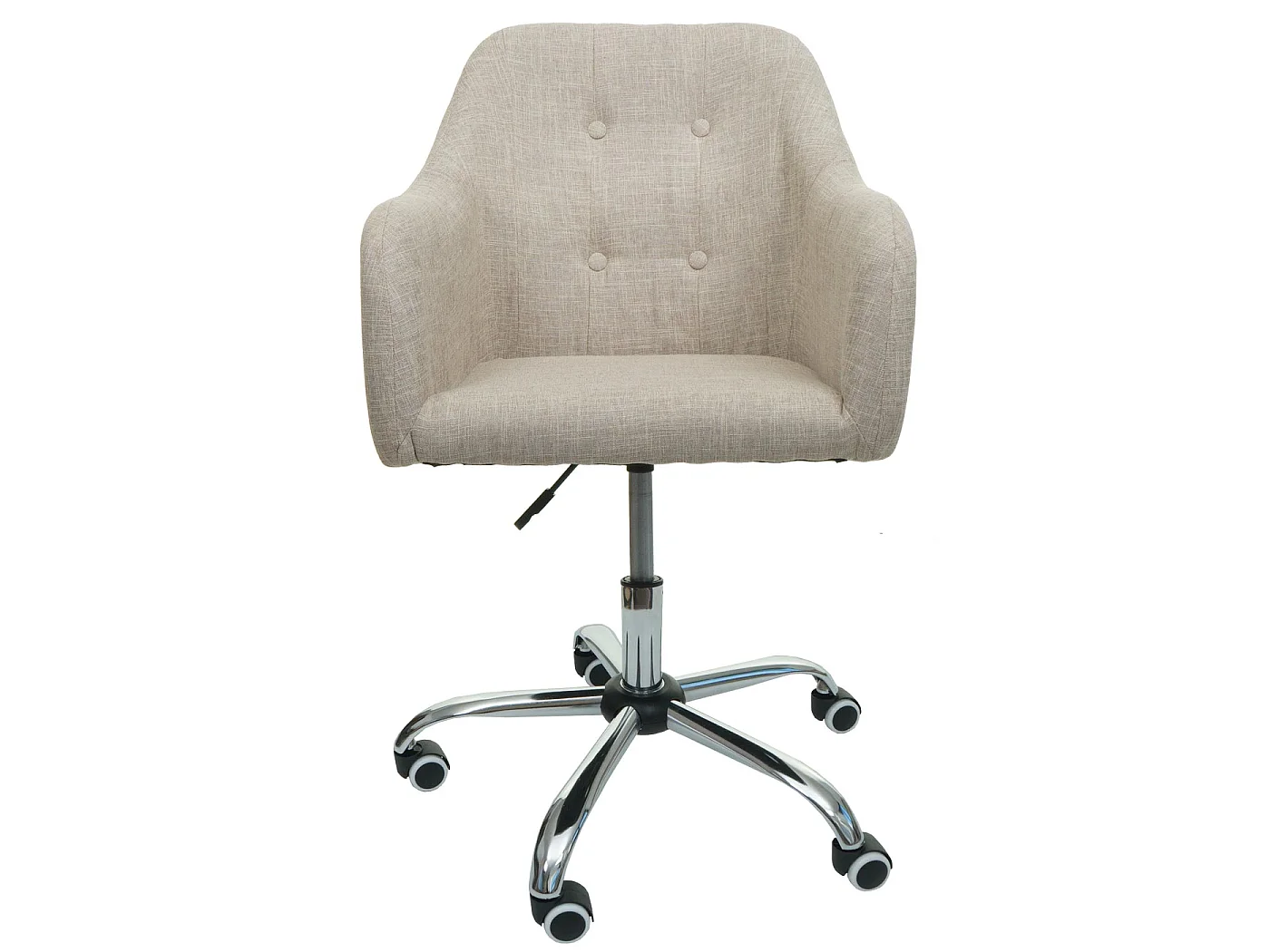 Silla de oficina MCW-L92,  tela/textil crema