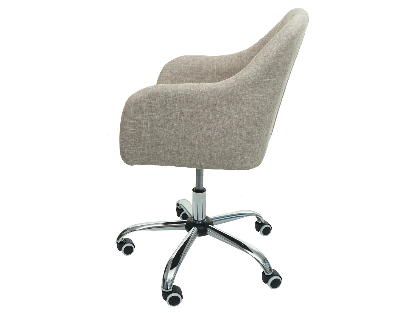 Silla de oficina MCW-L92,  tela/textil crema