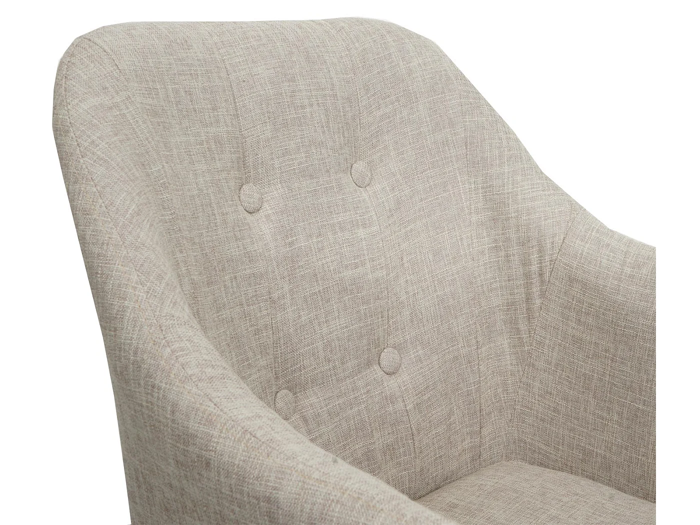 Silla de oficina MCW-L92,  tela/textil crema