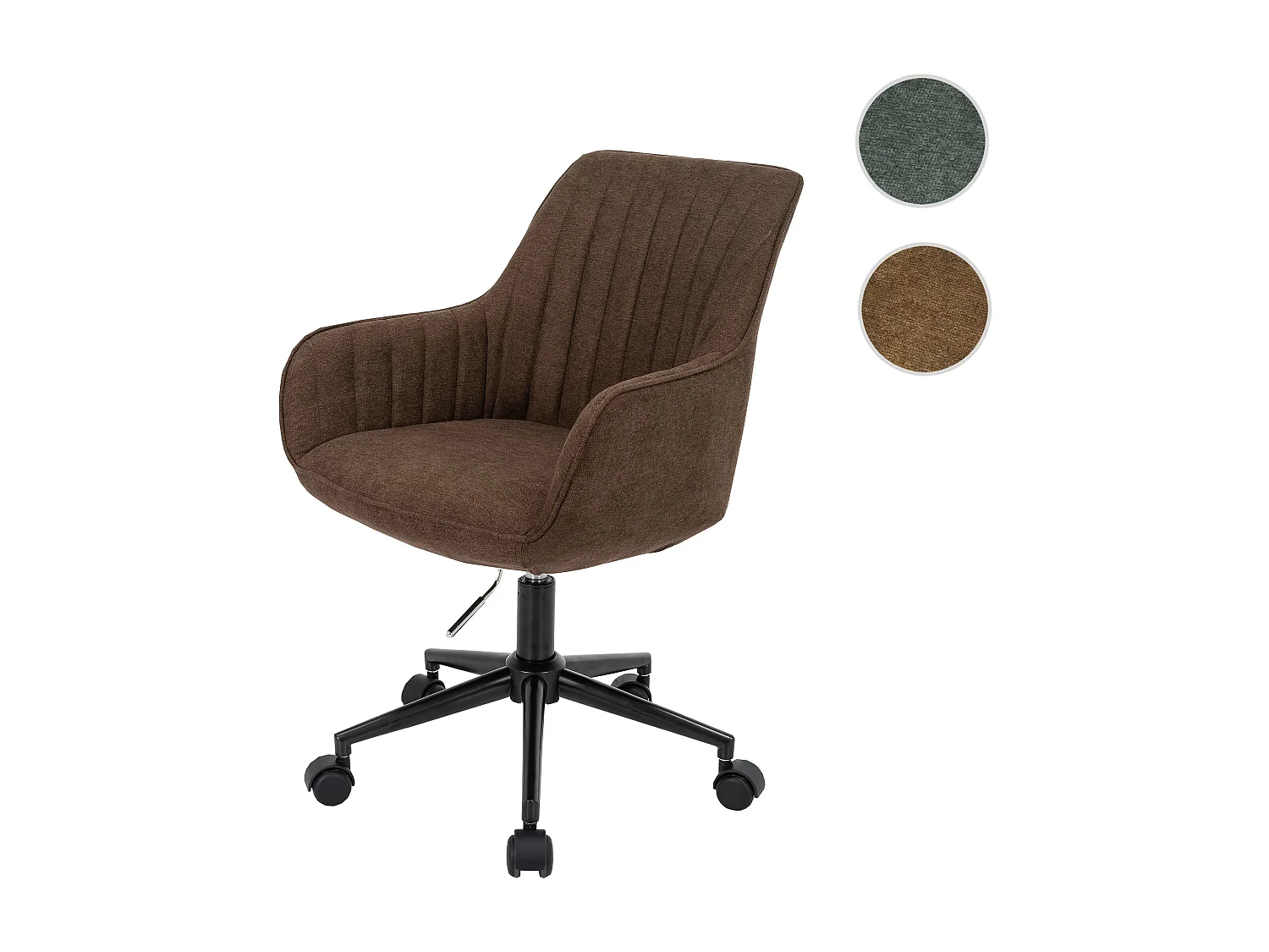 Chaise de bureau MCW-J62 avec accoudoirs,  marron