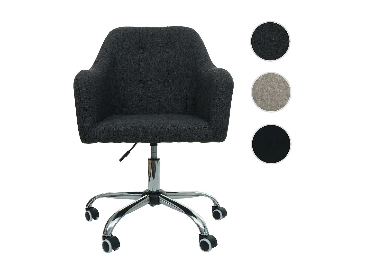 Silla de oficina MCW-L92,  tela/textil gris oscuro