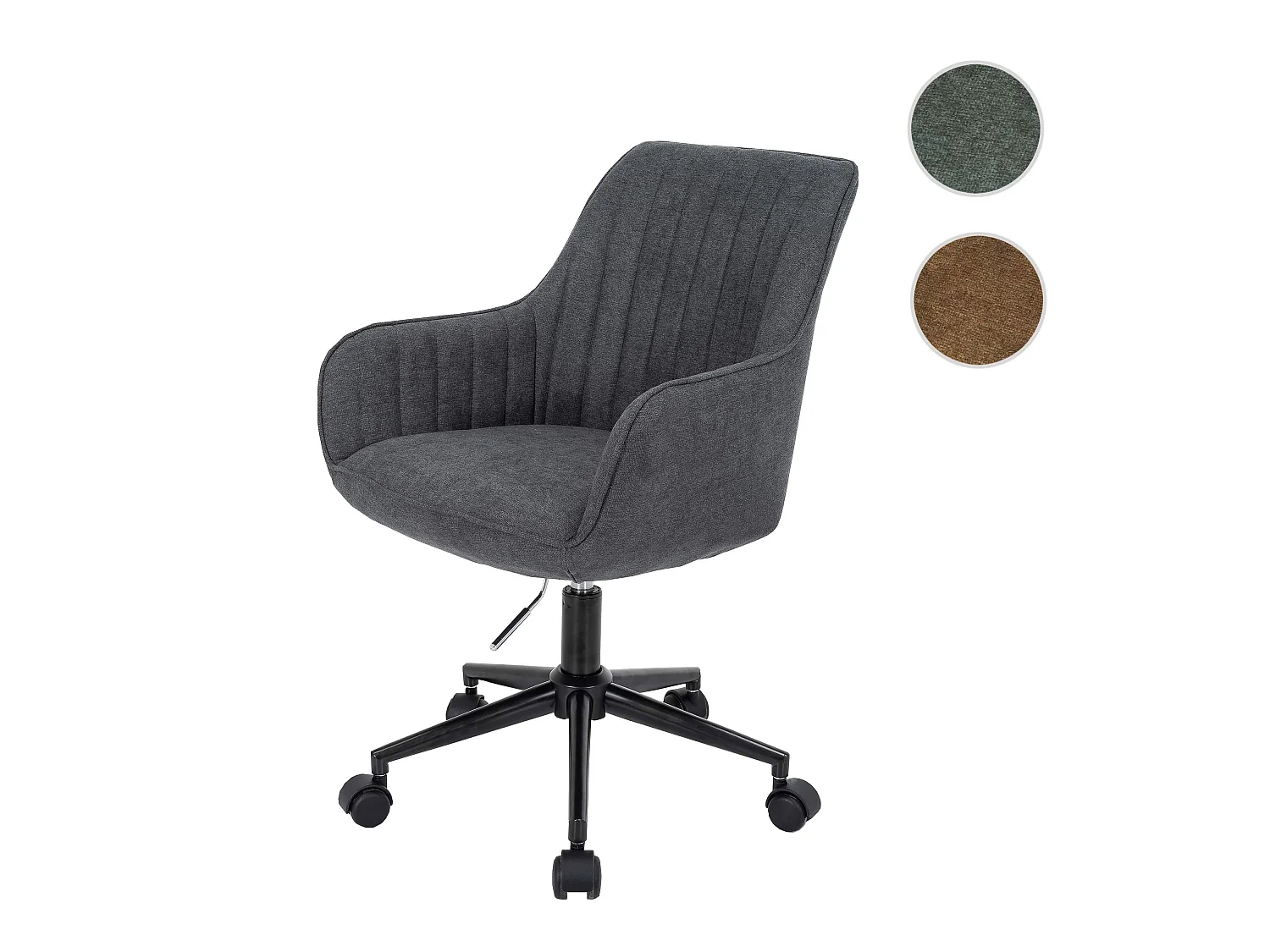 Krzesło biurowe MCW-J62 z podłokietnikami,  antracyt