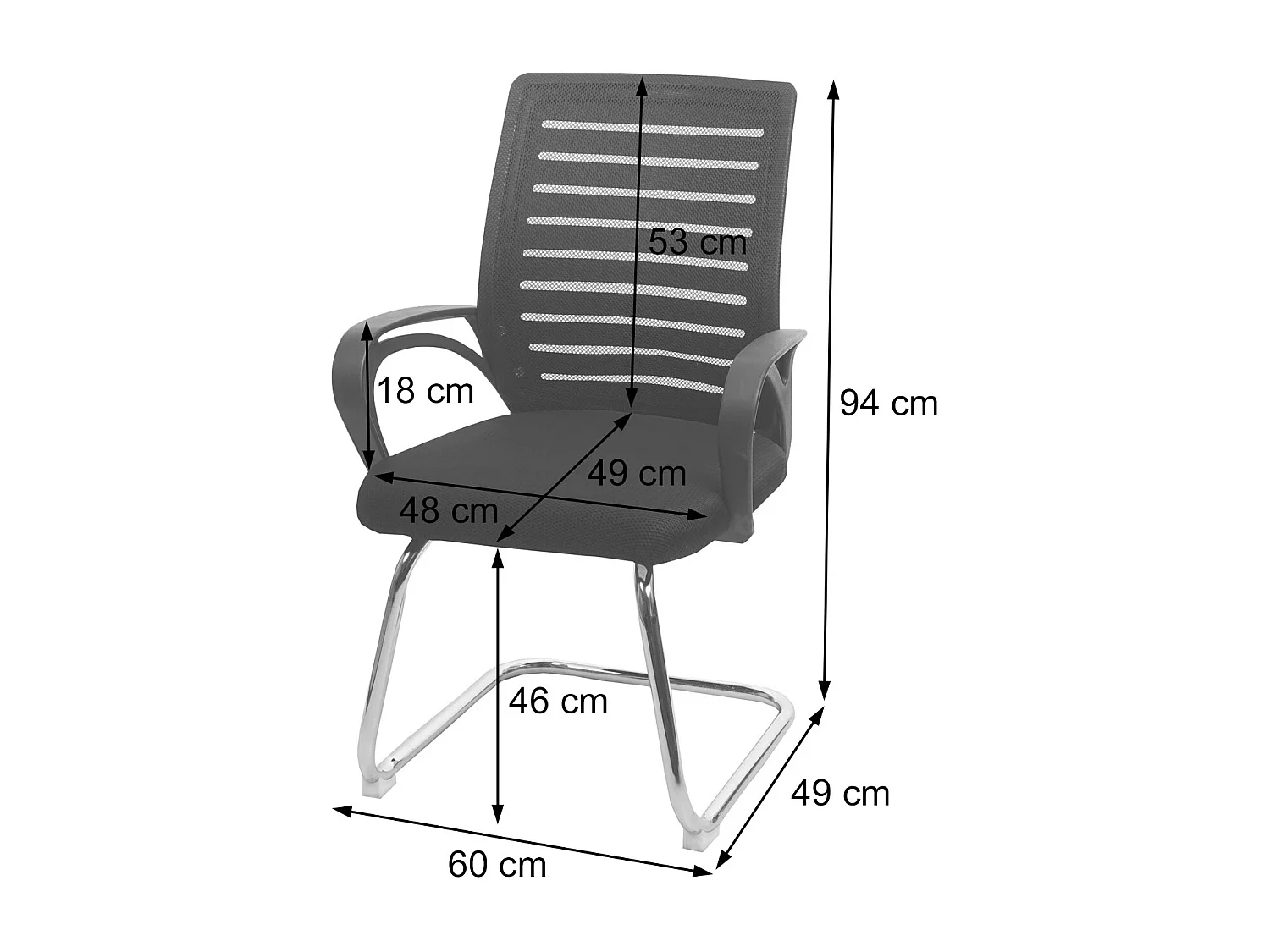 Krzesło konferencyjne MCW-K51 (zestaw 2 sztuk),  czarny