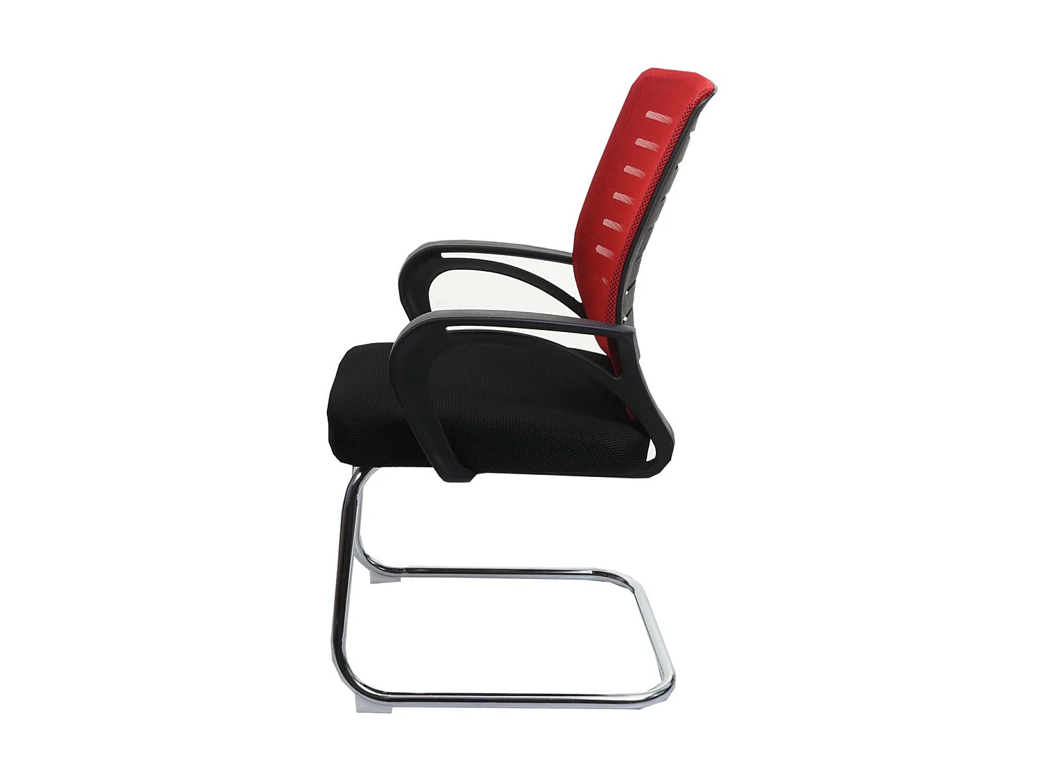 Set 2x sedie ufficio studio conferenza 150kg MCW-K51 94x60x49cm tessuto a rete rosso