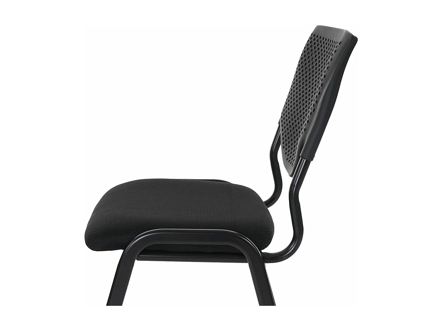 Chaise visiteur H401 Empilable (lot de 4),  siège noir, pieds noirs