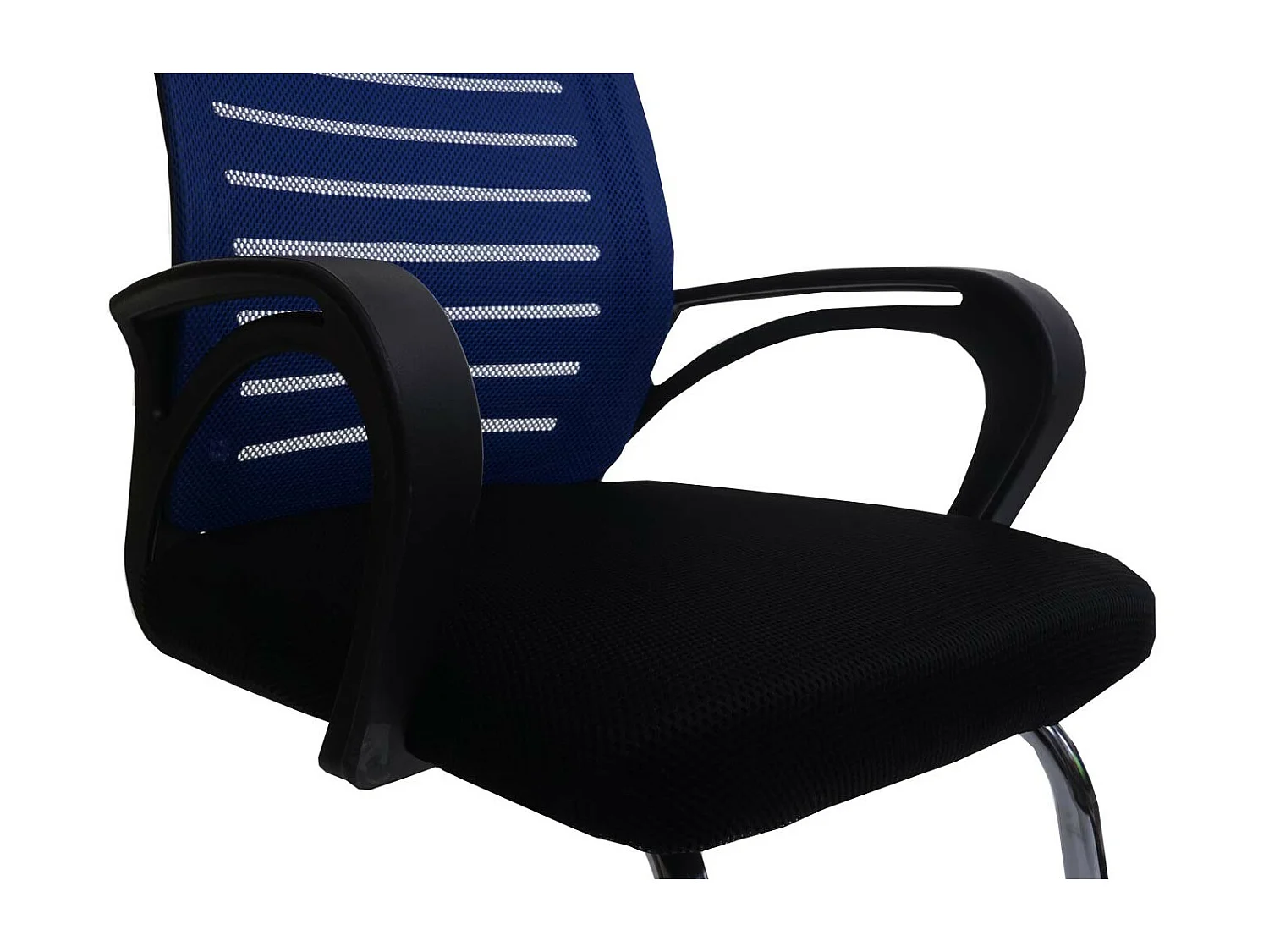 Set 2x sedie ufficio studio conferenza 150kg MCW-K51 94x60x49cm tessuto a rete blu