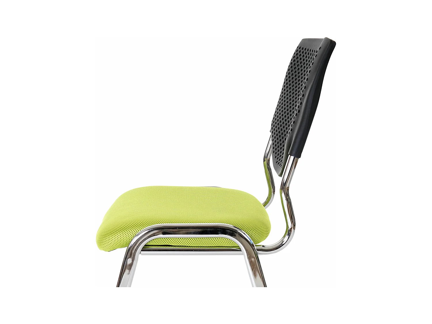 Chaise visiteur H401 Empilable (lot de 4),  siège vert, pieds chromés