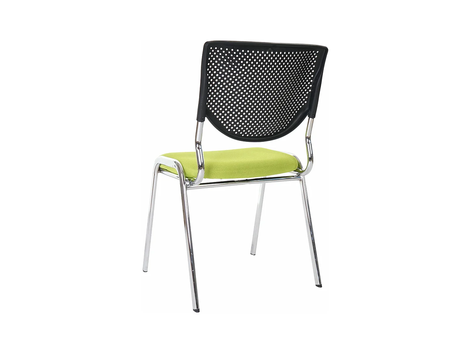 Chaise visiteur H401 Empilable (lot de 4),  siège vert, pieds chromés