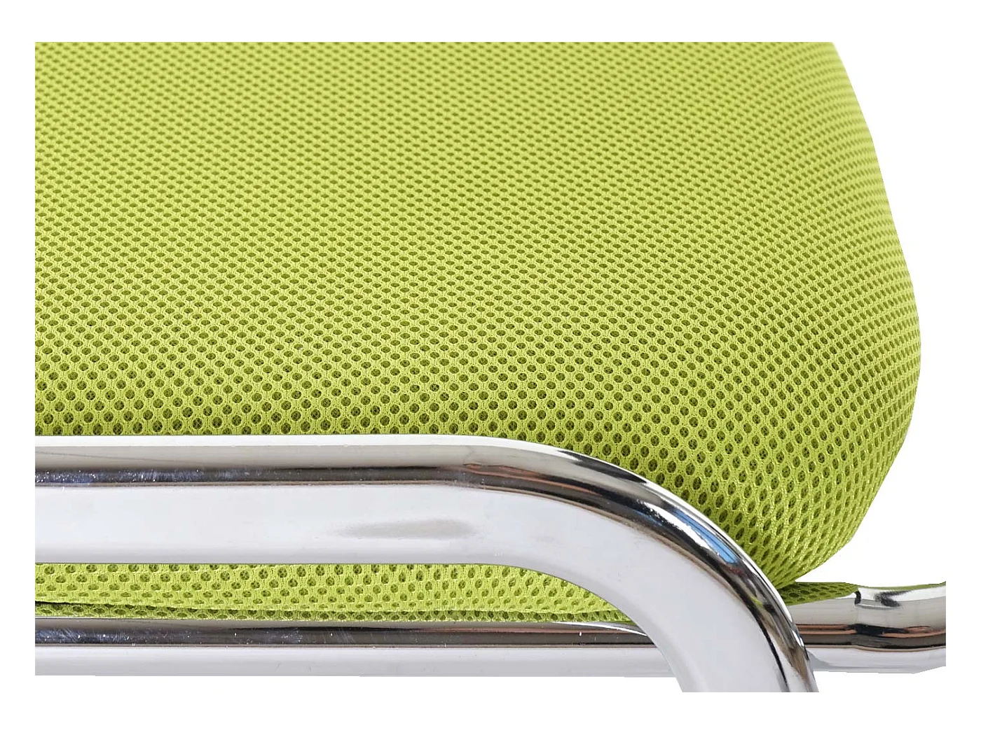 Chaise visiteur H401 Empilable (lot de 4),  siège vert, pieds chromés