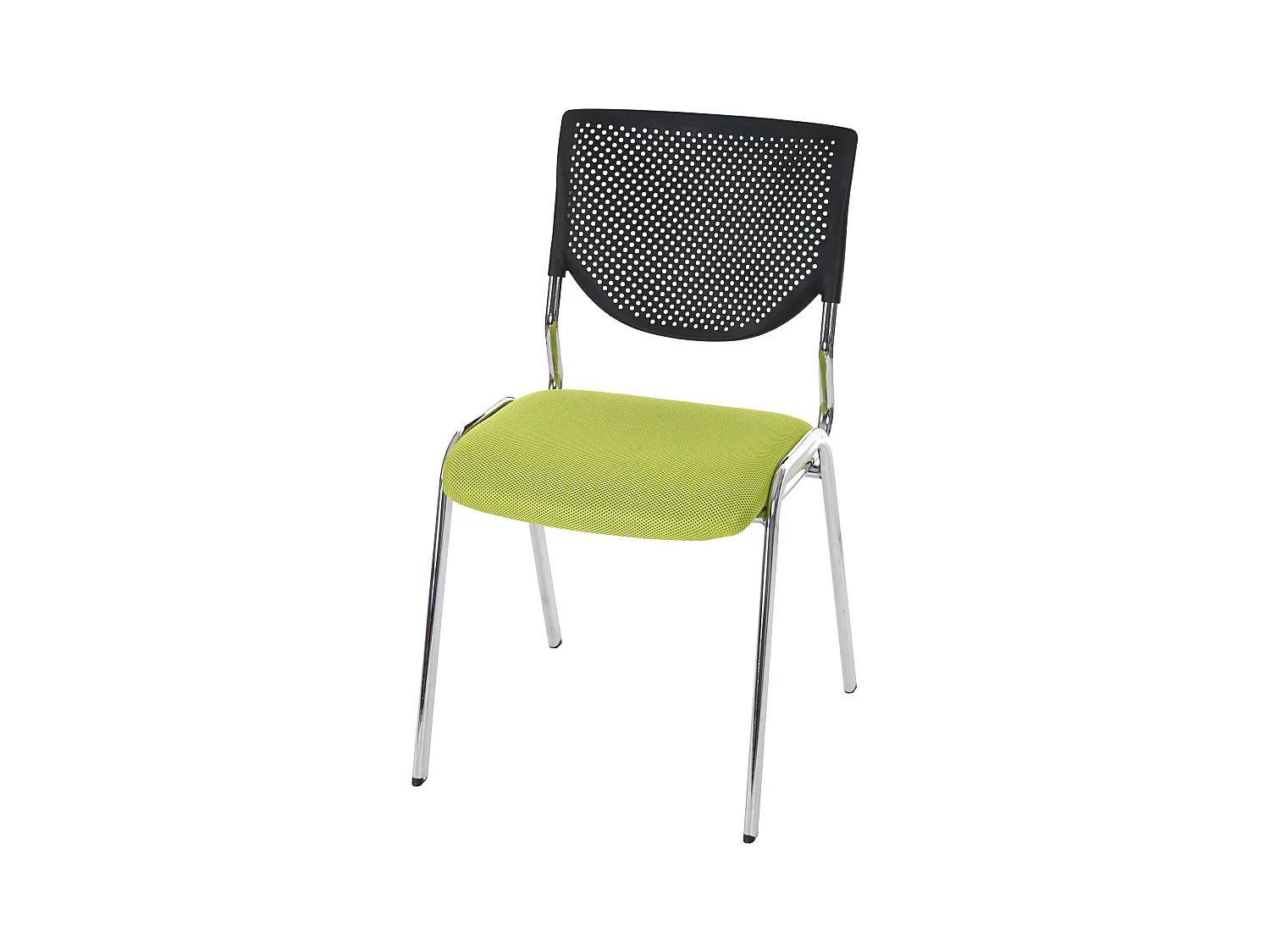 Chaise visiteur H401 Empilable (lot de 4),  siège vert, pieds chromés