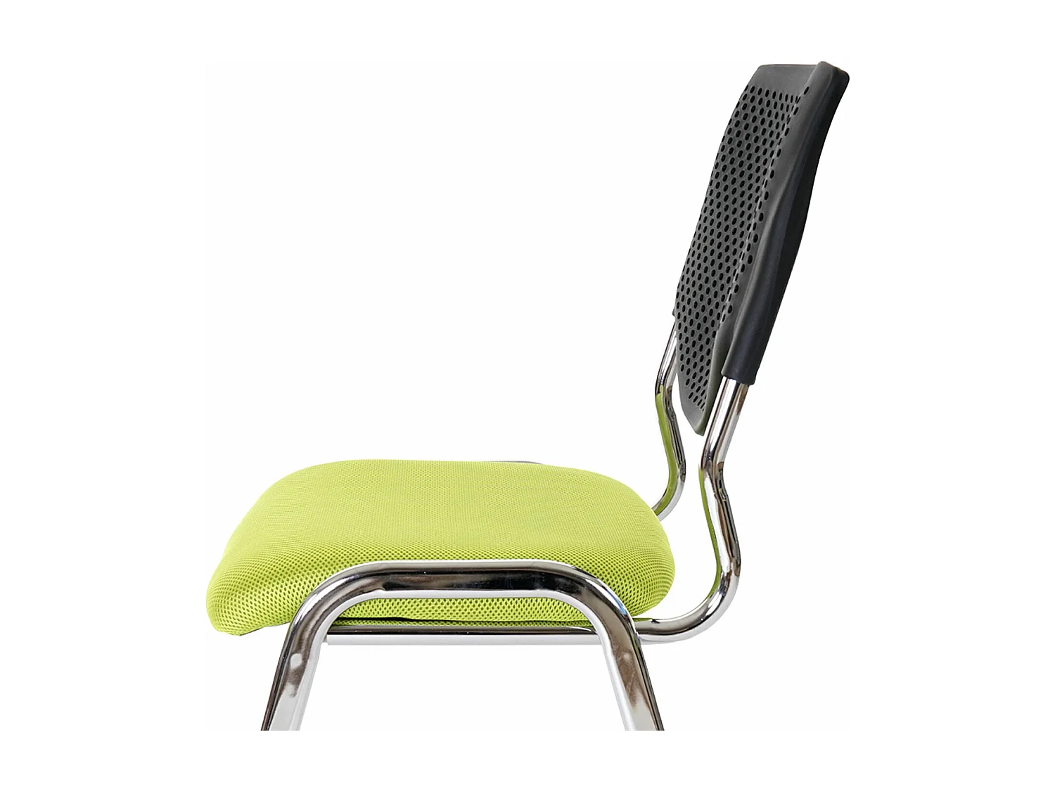 Chaise visiteur H401 Empilable (lot de 4),  siège vert, pieds chromés