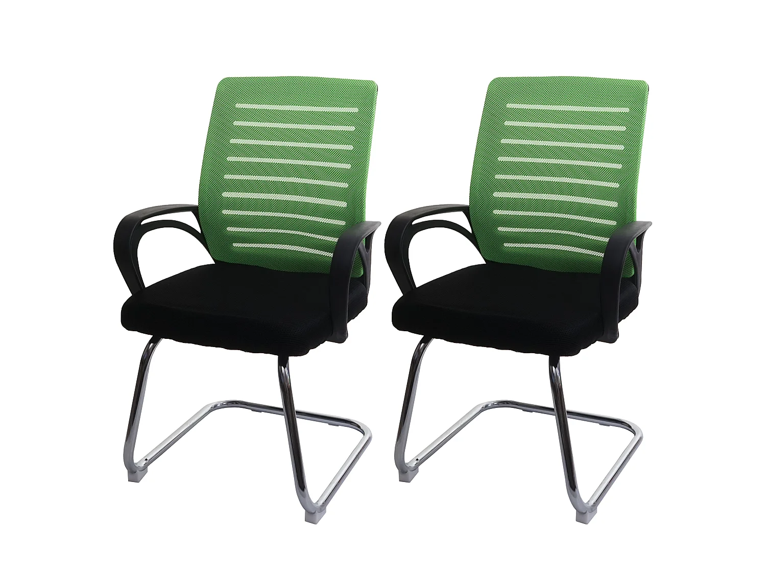 Set 2x sedie ufficio studio conferenza 150kg MCW-K51 94x60x49cm tessuto a rete verde