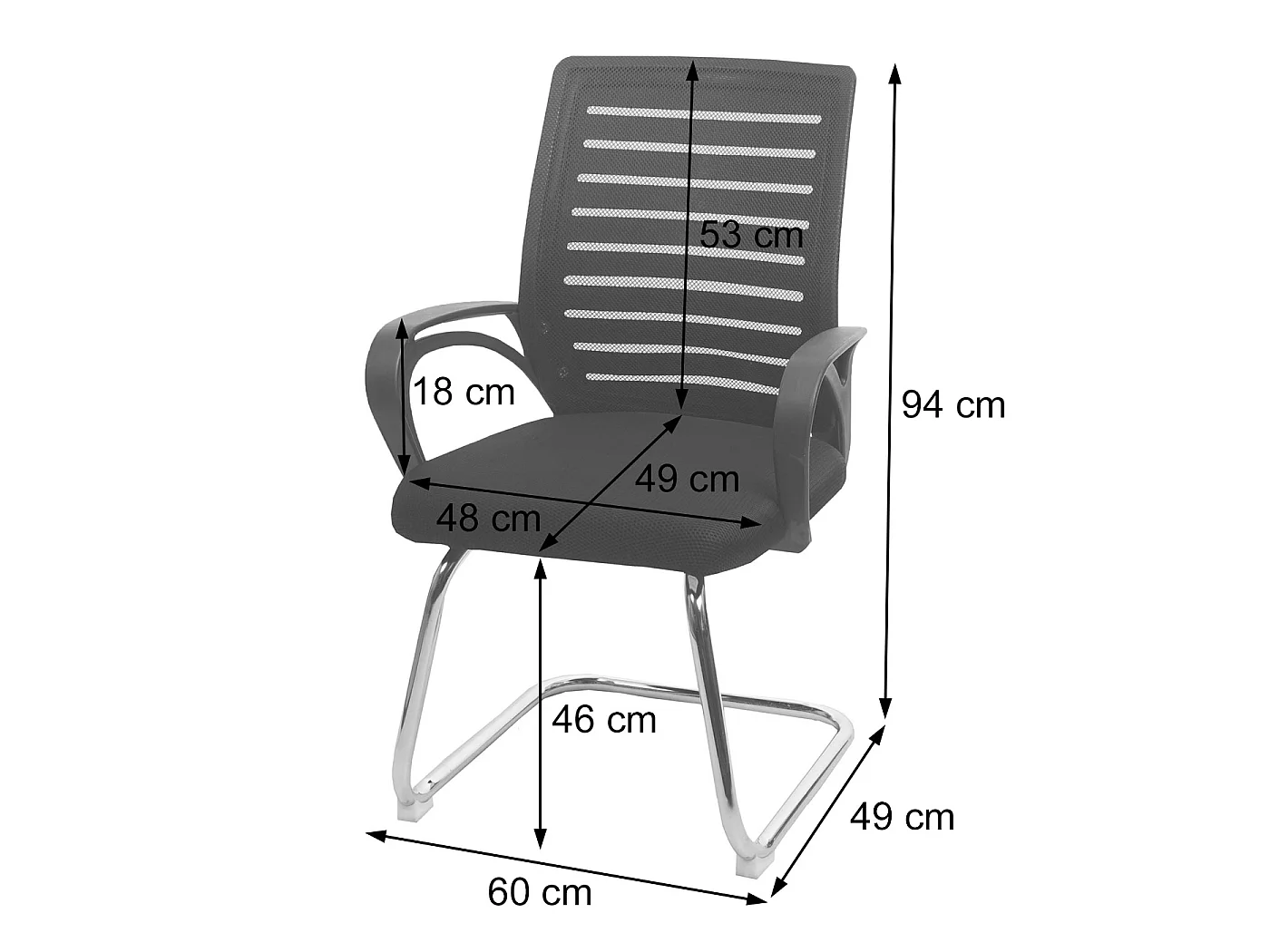 Set 2x sedie ufficio studio conferenza 150kg MCW-K51 94x60x49cm tessuto a rete verde
