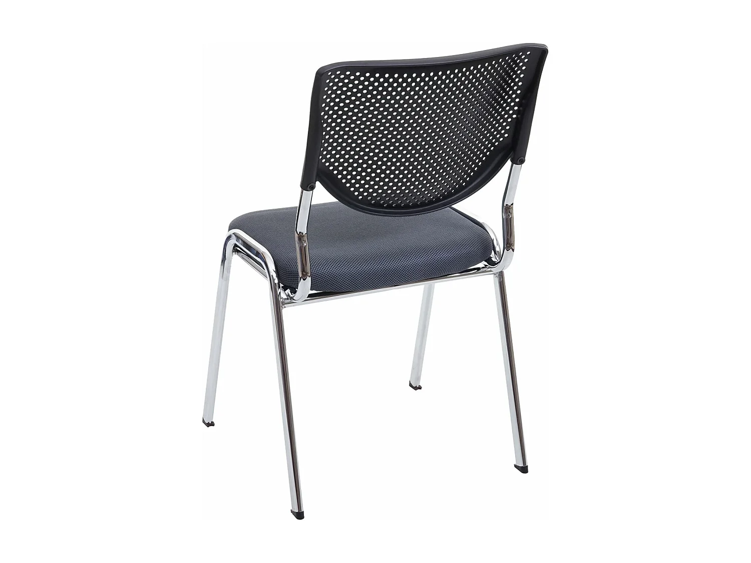 Silla para visitas H401 Apilable (juego de 4),  asiento gris oscuro, patas cromadas