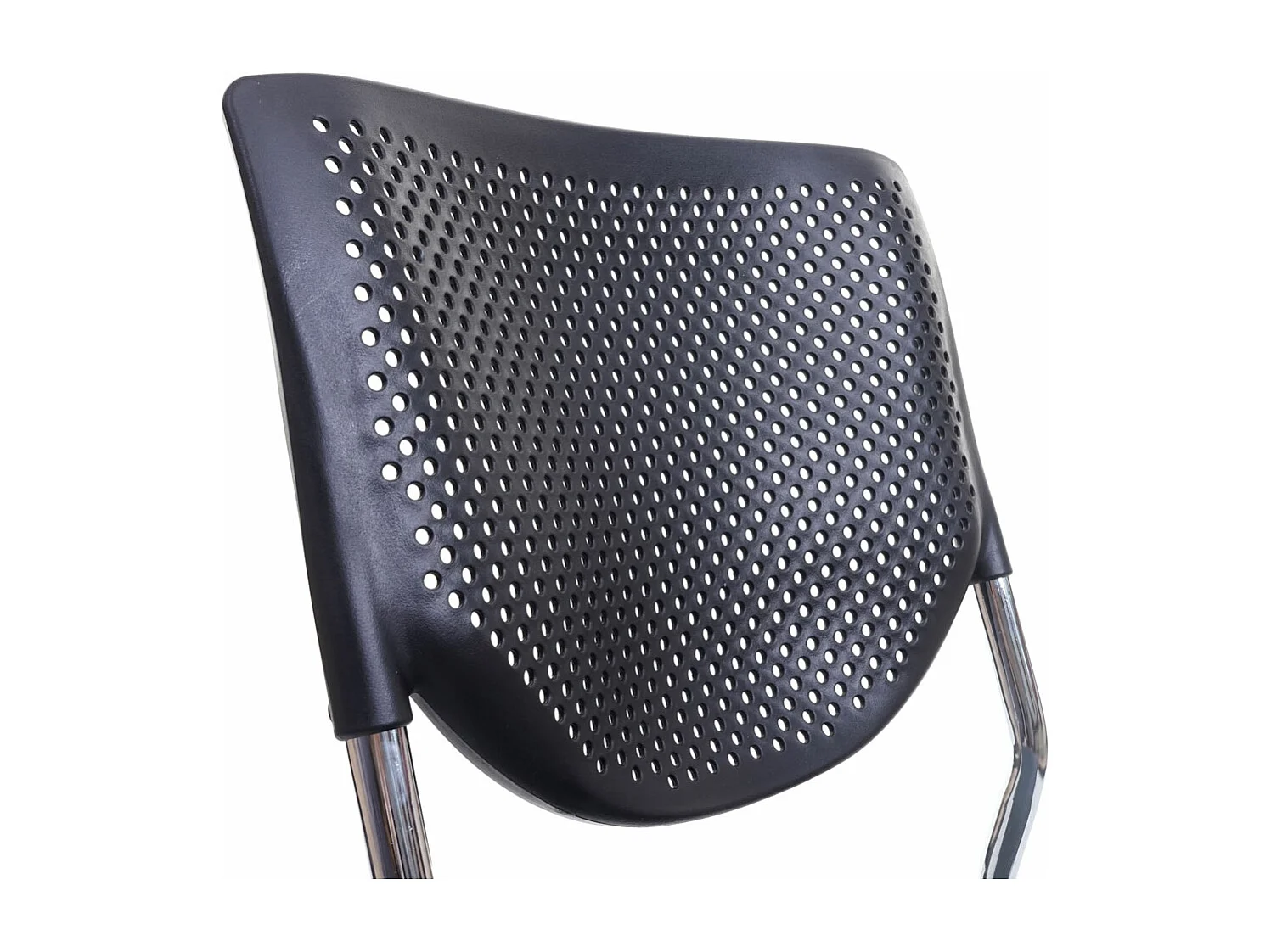 Silla para visitas H401 Apilable (juego de 4),  asiento gris oscuro, patas cromadas