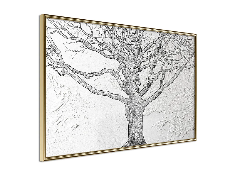 Affiche Murale Encadrée "Tangled Branches" 45 x 30 cm Or