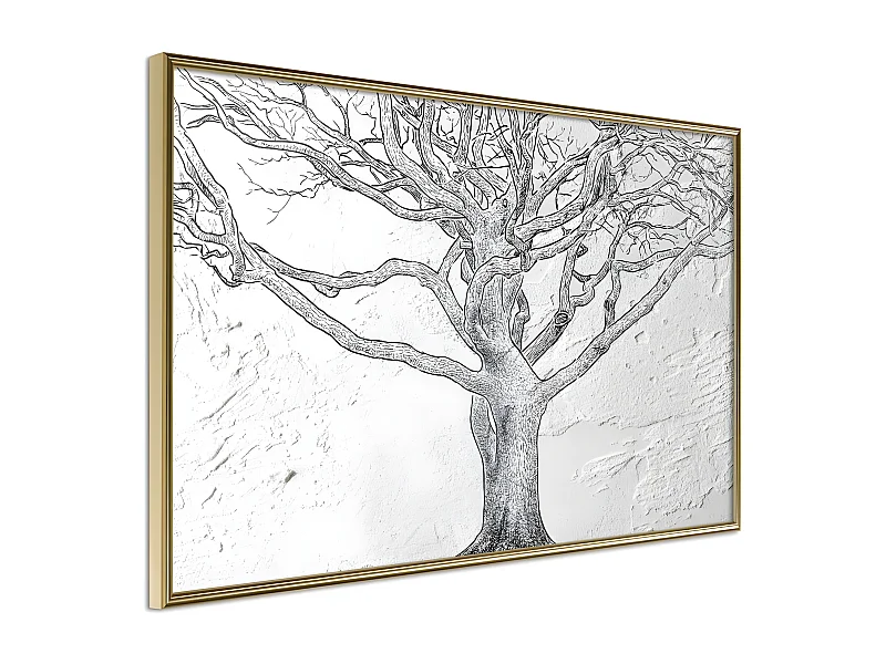 Affiche Murale Encadrée "Tangled Branches" 90 x 60 cm Or