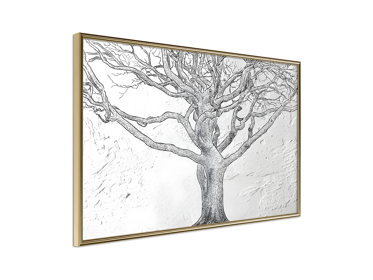 Affiche Murale Encadrée "Tangled Branches" 30 x 20 cm Or