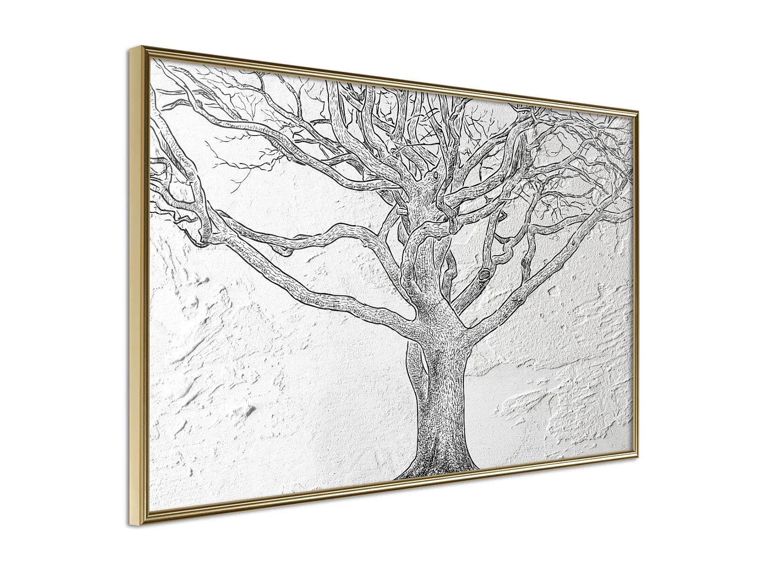 Affiche Murale Encadrée "Tangled Branches" 30 x 20 cm Or