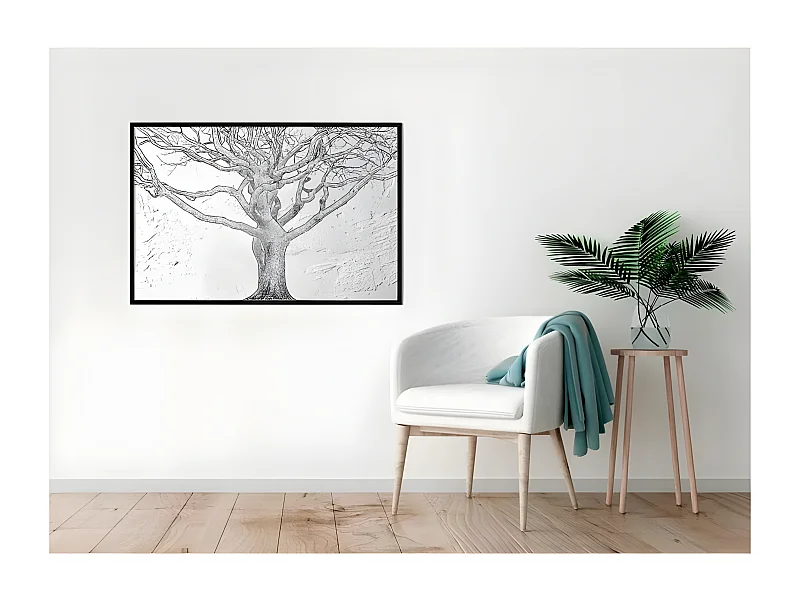 Affiche Murale Encadrée "Tangled Branches" 45 x 30 cm Noir