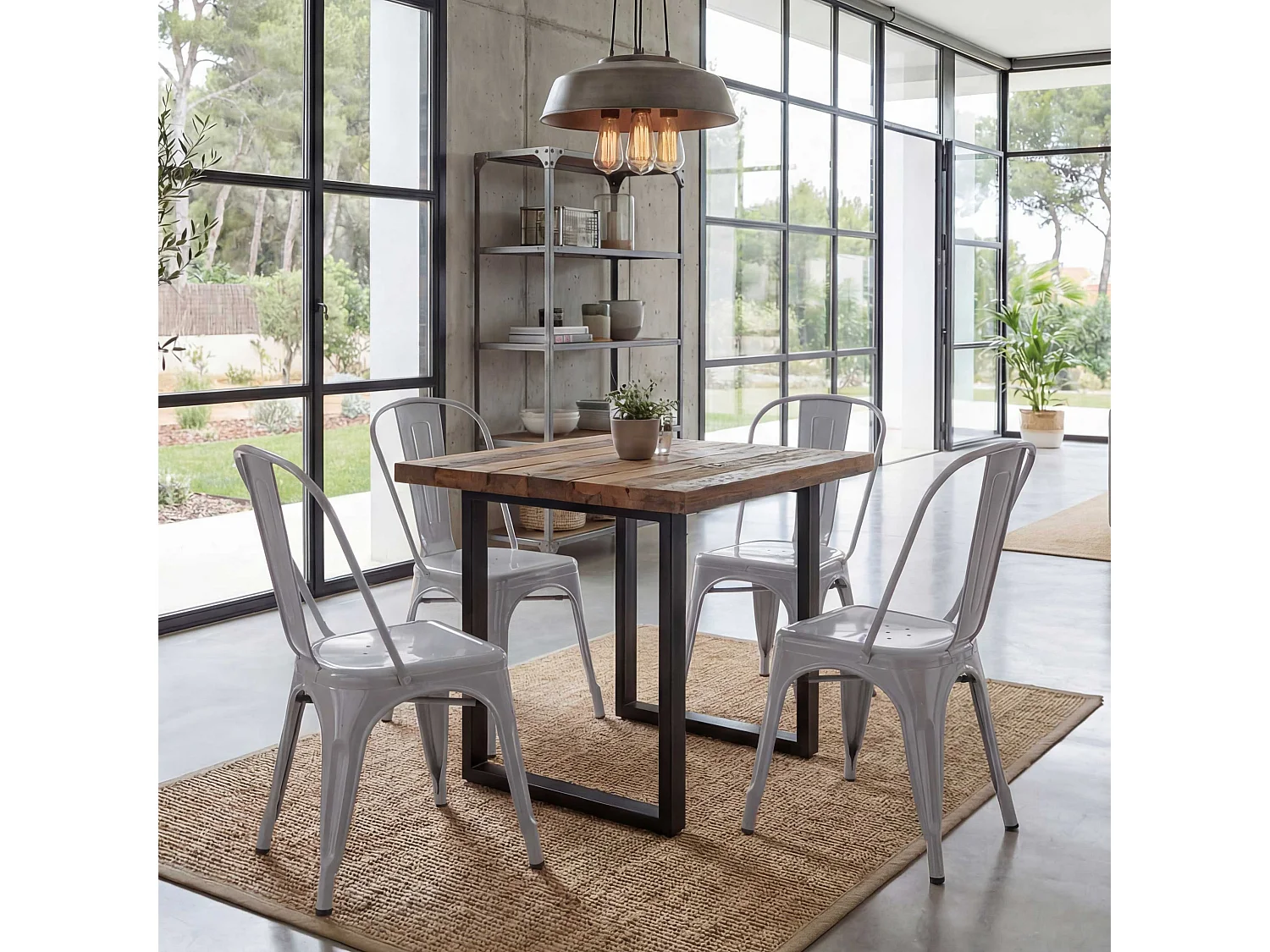 Chaise MCW-A73 Métal (lot de 4),  gris