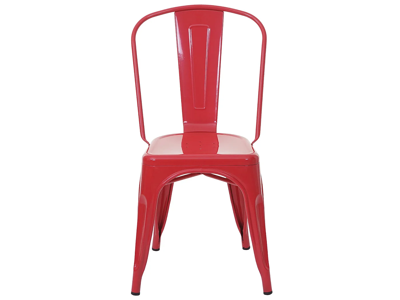 Set 4x sedie bar bistrot impilabili design industriale MCW-A73 metallo verniciato rosso