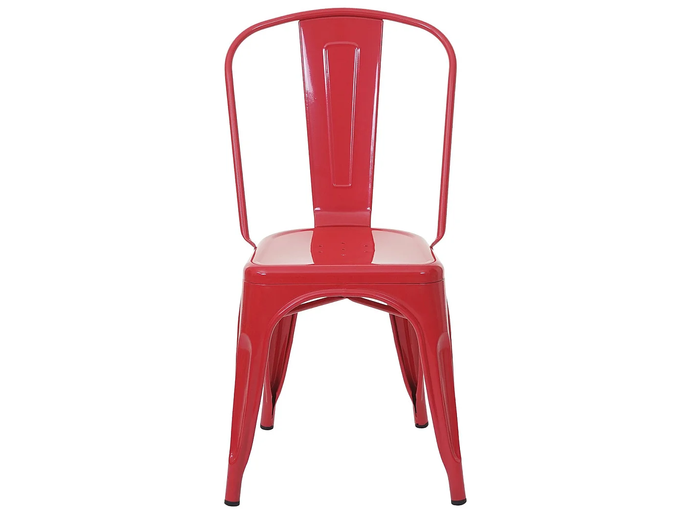 Krzesło MCW-A73 metalowe (zestaw 4 szt.),  czerwone