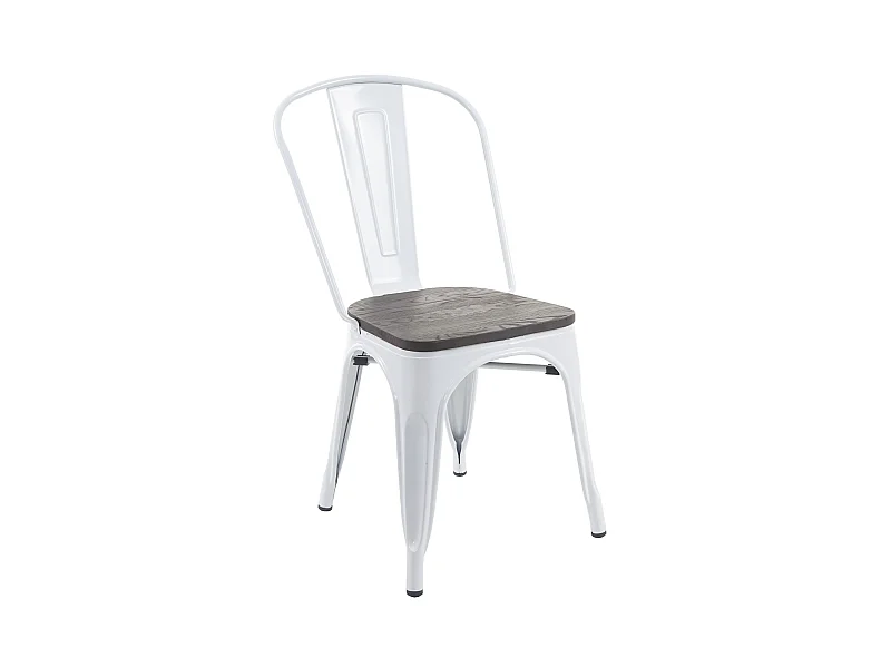 Silla MCW-A73 con asiento de madera,  blanco