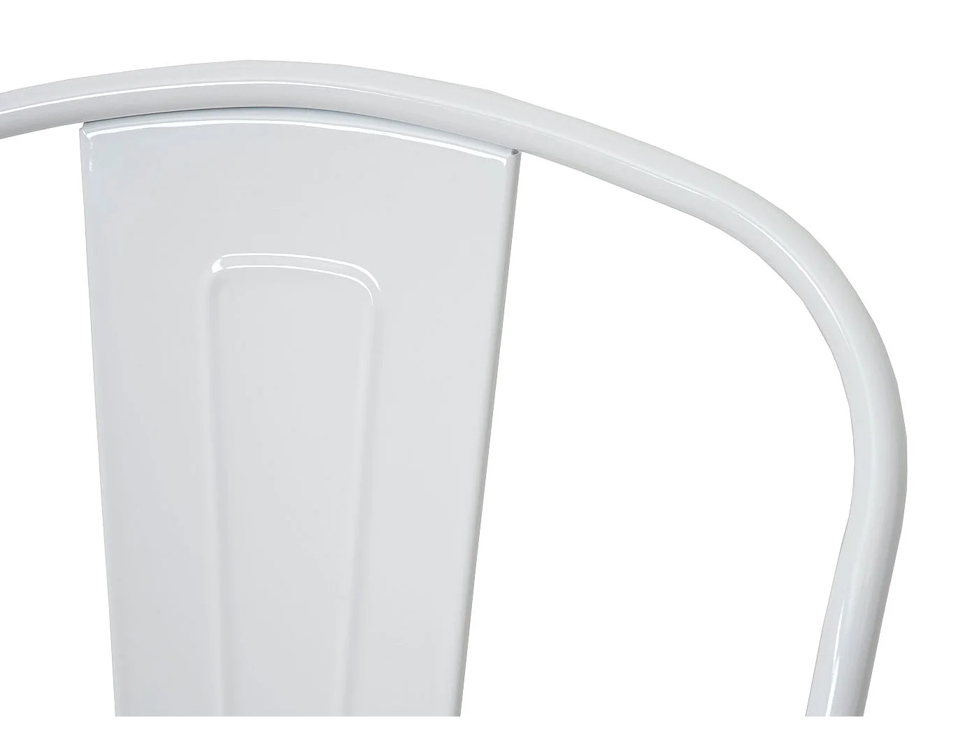 Sedia bistrot seduta in legno design industriale MCW-A73 metallo verniciato bianco