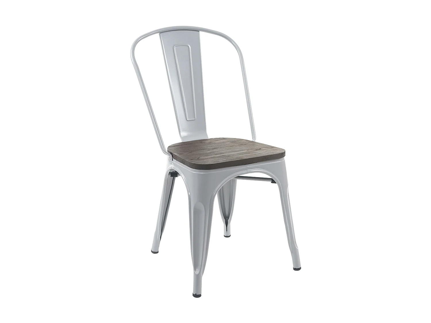 Chaise MCW-A73, assise en bois incluse,  gris