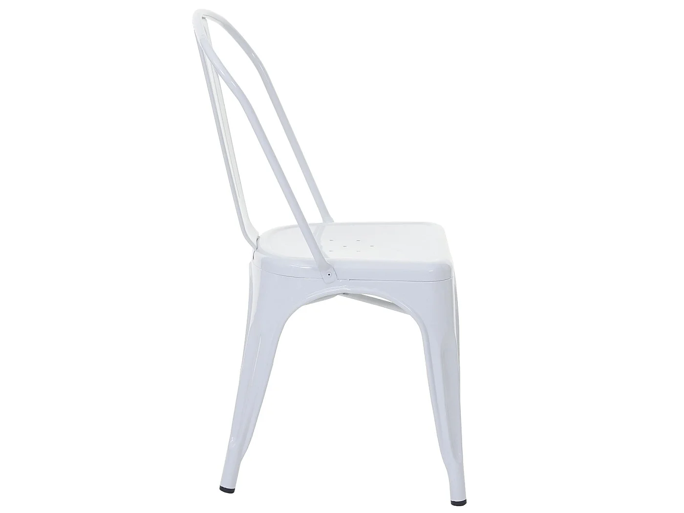 Set 4x sedie bar bistrot impilabili design industriale MCW-A73 metallo verniciato ~ bianco