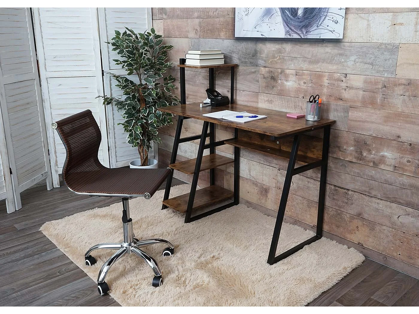 Cadeira de escritório MCW-K53,  castanho