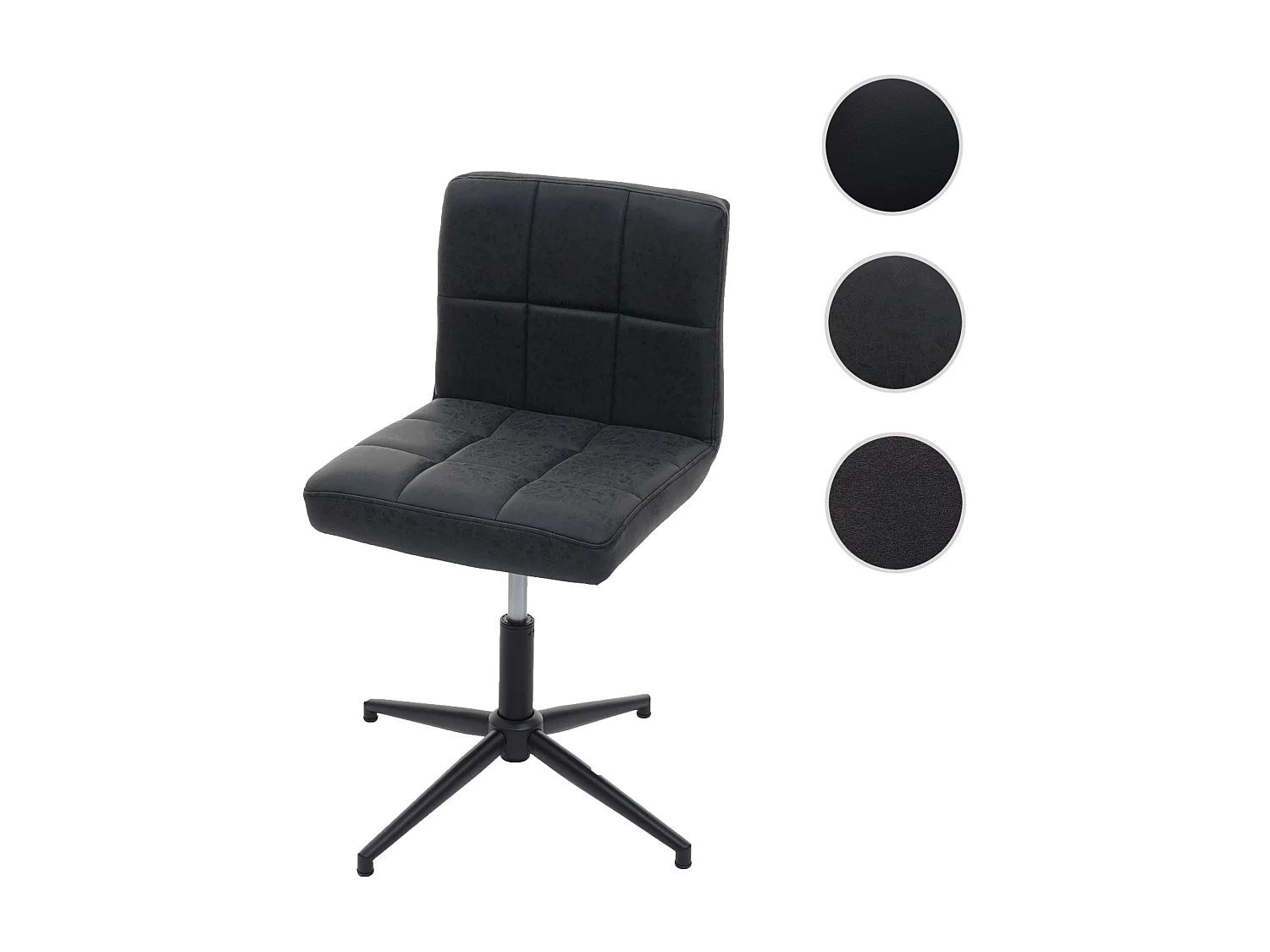 Bürostuhl Cadiz II, Kunstleder dunkelgrau, Fuß schwarz