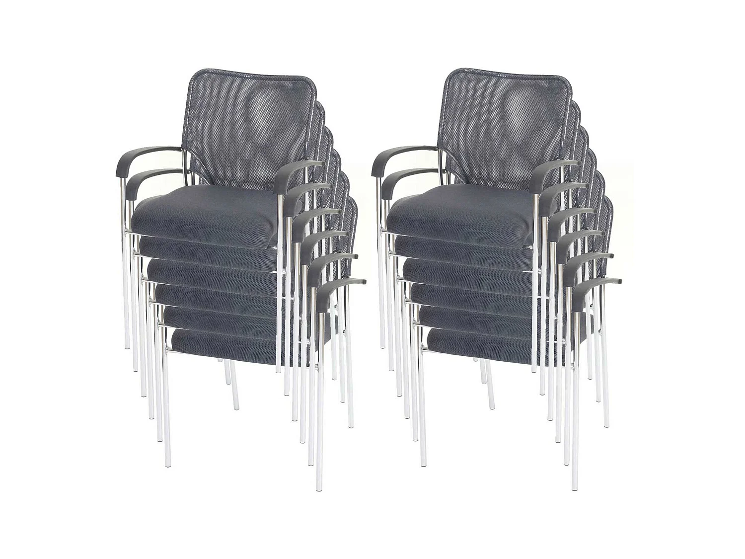 Silla de visita Tucson (juego de 12),  asiento gris, respaldo gris