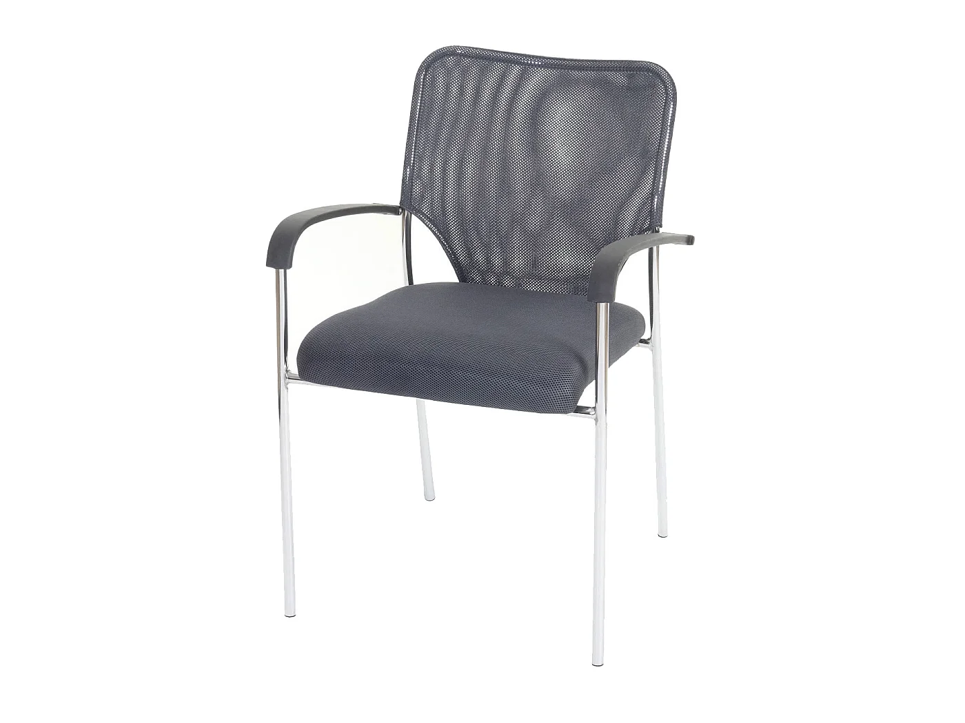 Bezoekersstoel Tucson  (set van 12),  zitting grijs, rugleuning grijs