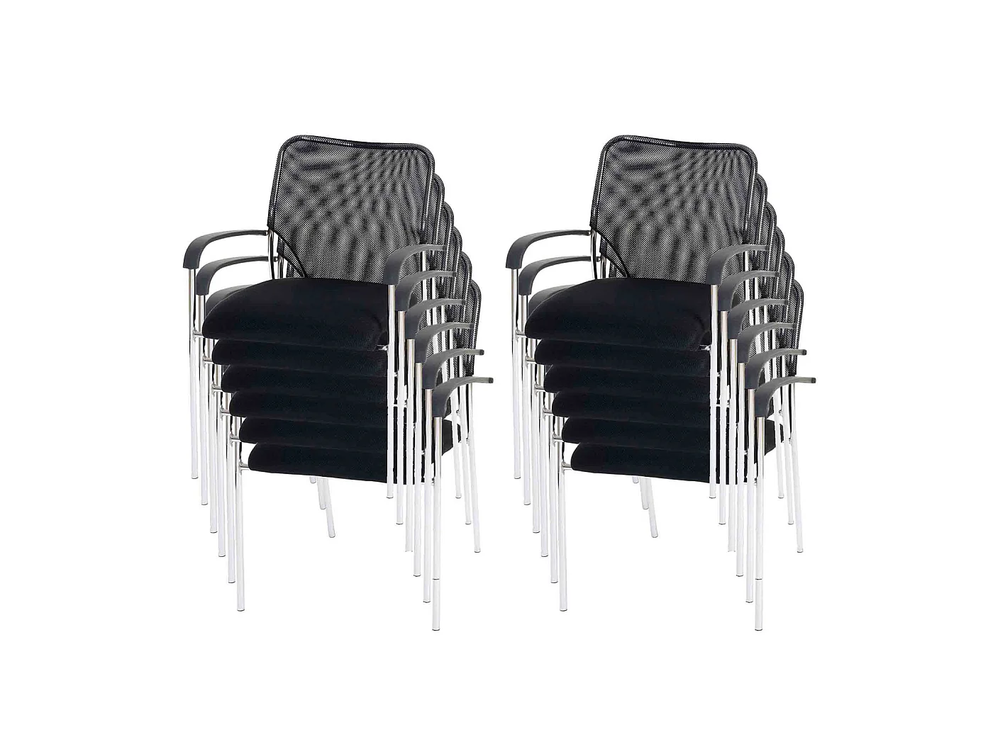 Chaise visiteur Tucson (lot de 12),  siège noir, dossier noir
