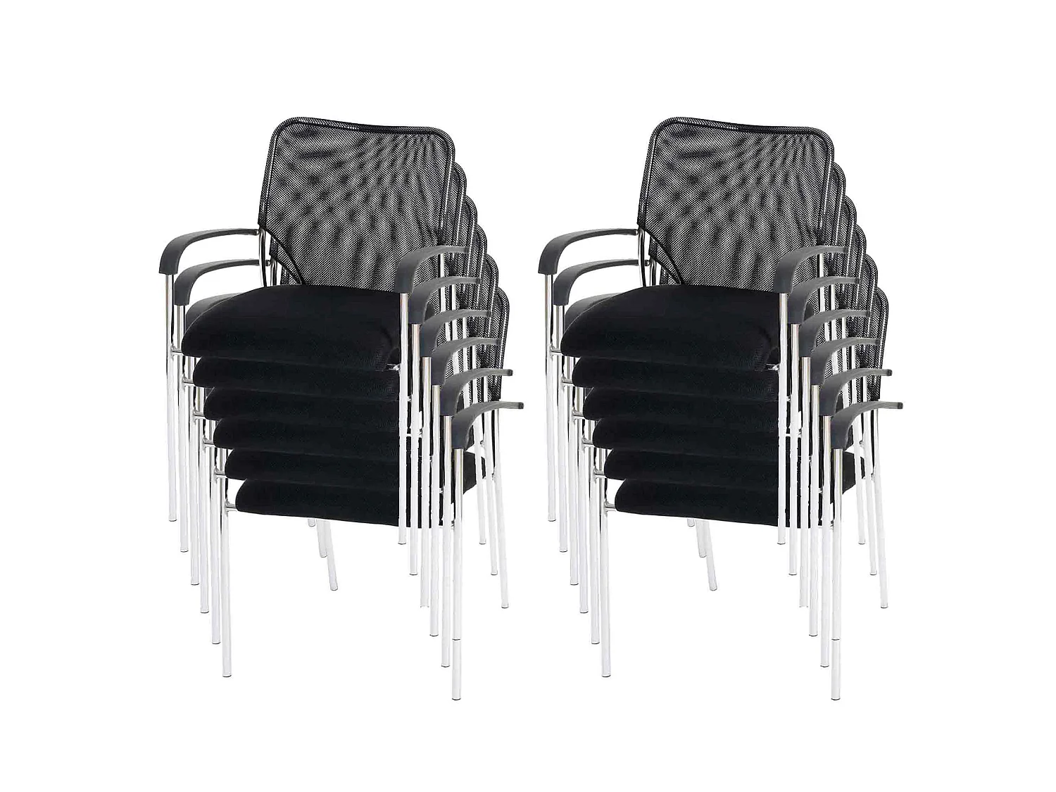 Chaise visiteur Tucson (lot de 12),  siège noir, dossier noir