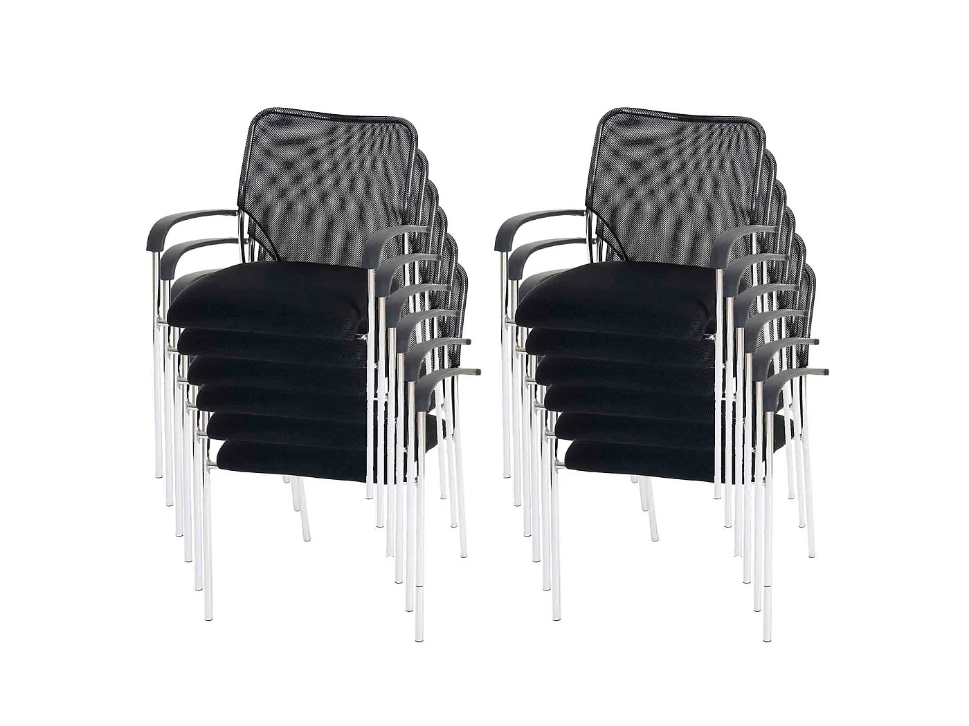 Chaise visiteur Tucson (lot de 12),  siège noir, dossier noir