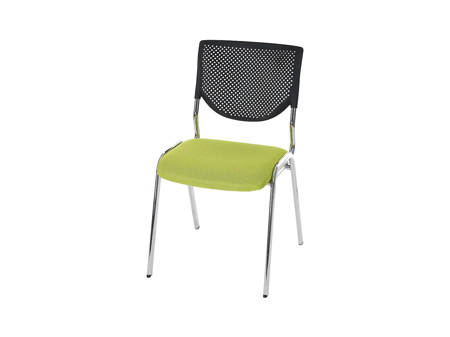 Chaise visiteur H401 Empilable,  siège vert, pieds chromés