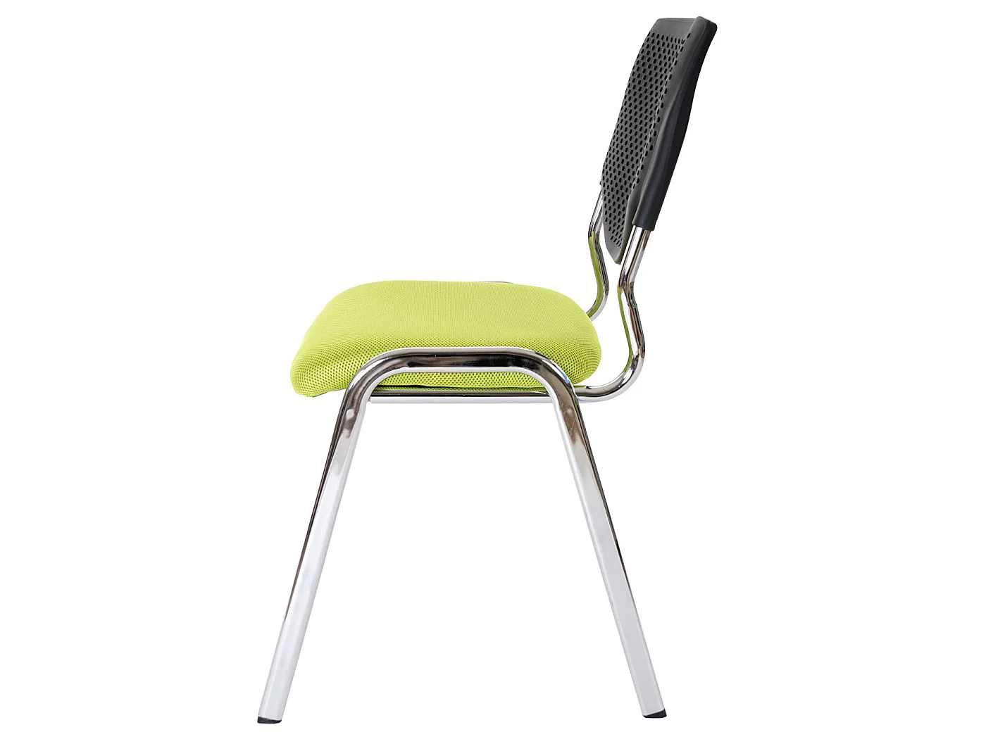 Chaise visiteur H401 Empilable,  siège vert, pieds chromés