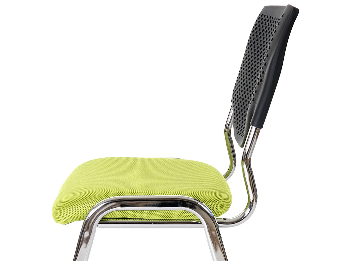 Chaise visiteur H401 Empilable,  siège vert, pieds chromés