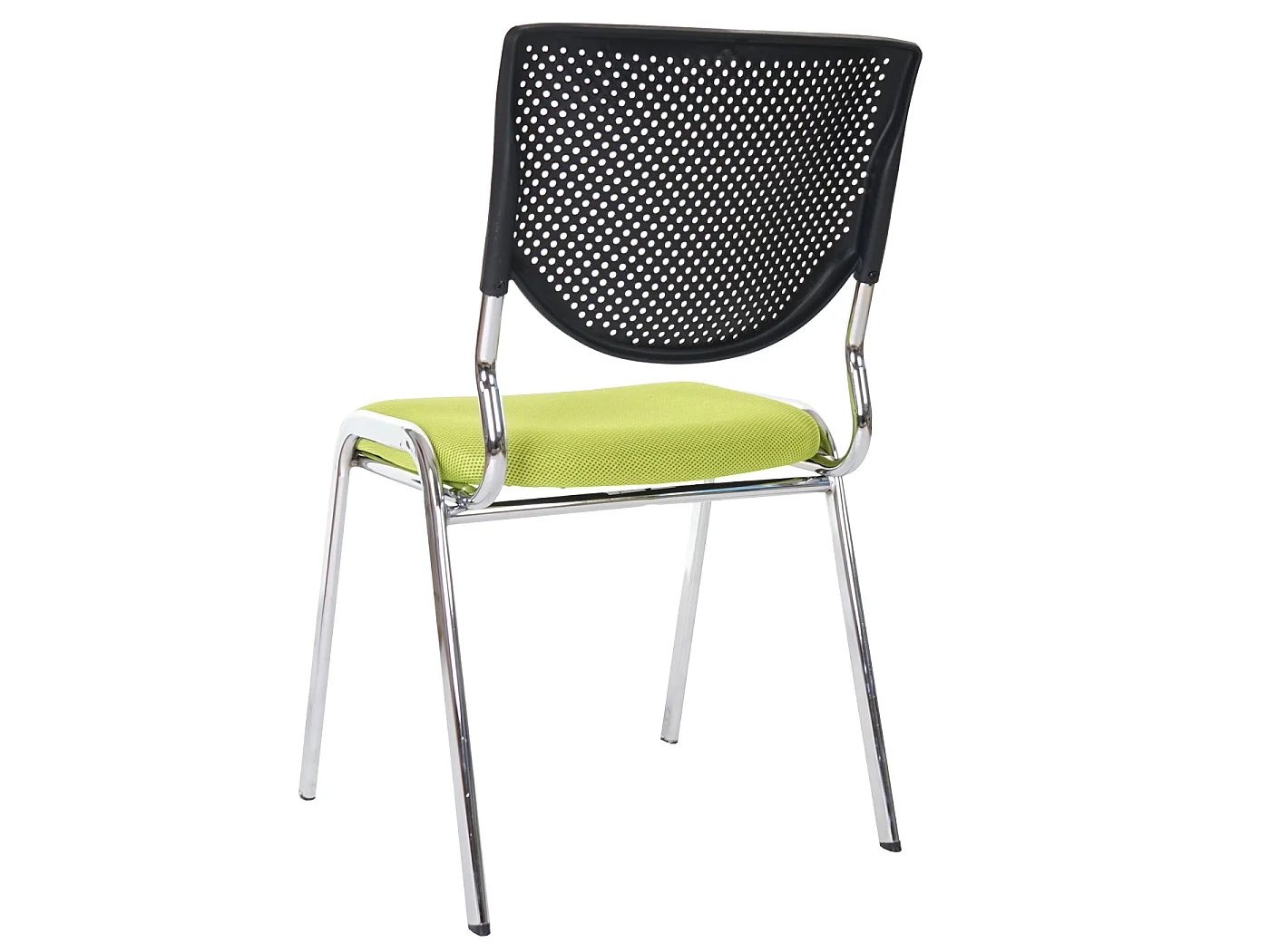 Chaise visiteur H401 Empilable,  siège vert, pieds chromés