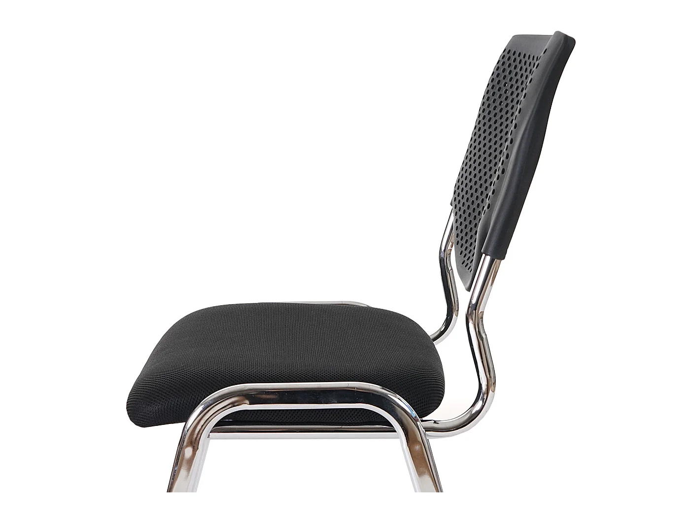 Besucherstuhl H401 Stapelbar (2er-Set), Sitz schwarz, Füße chrom
