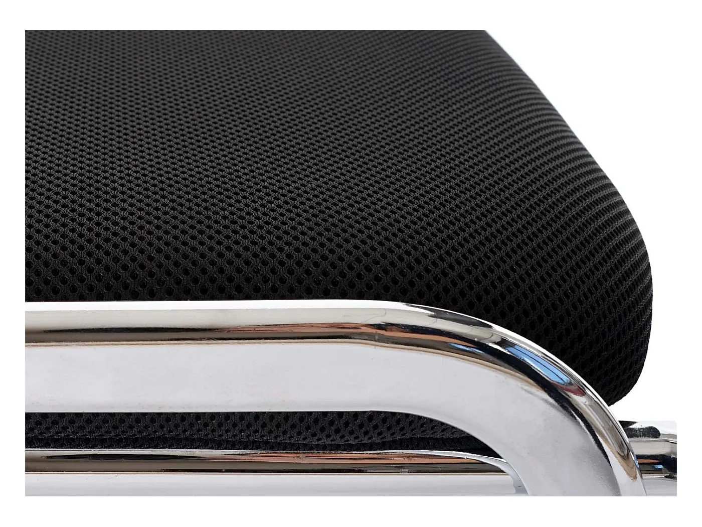 Besucherstuhl H401 Stapelbar (2er-Set), Sitz schwarz, Füße chrom